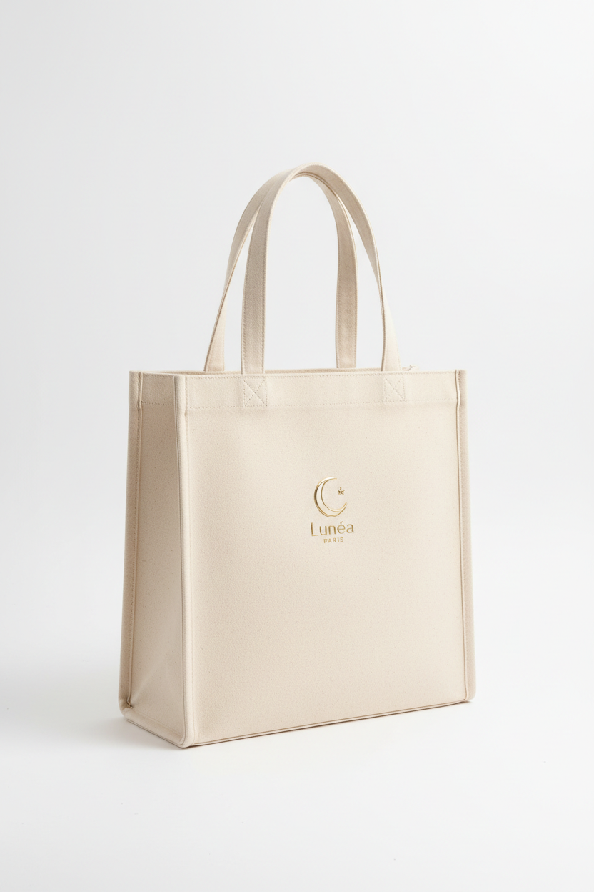 Tote bag canvas beige Lunéa Paris