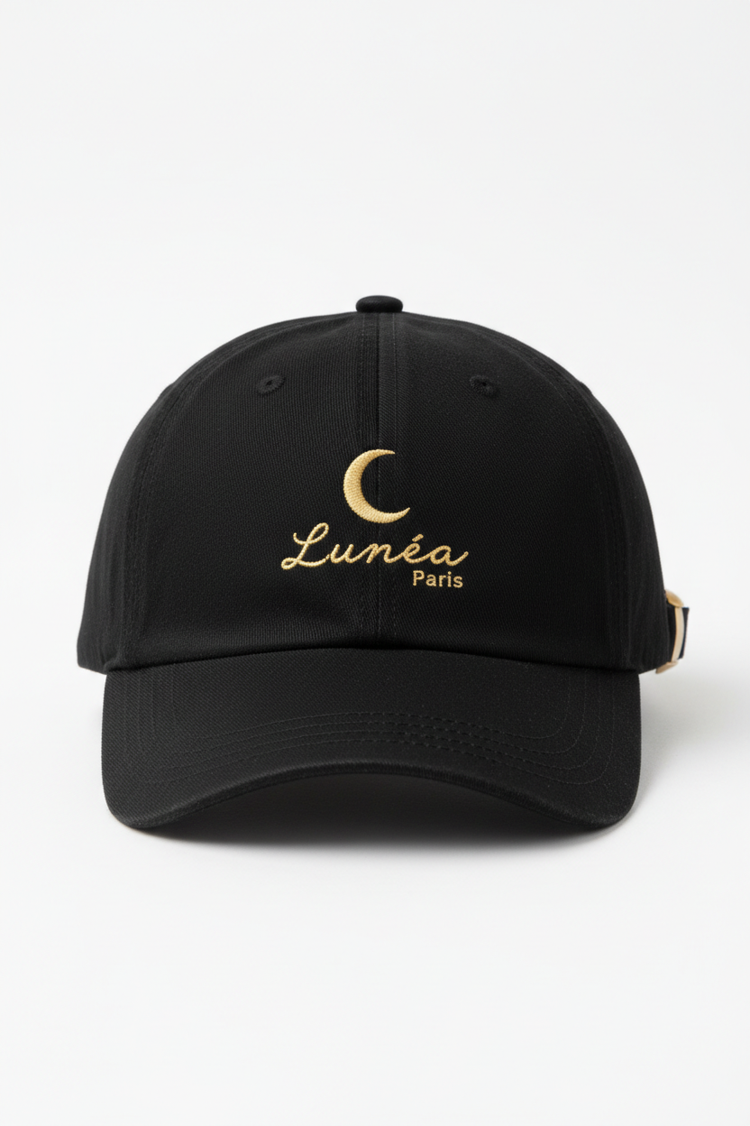 Casquette noire brodée Lunéa Paris