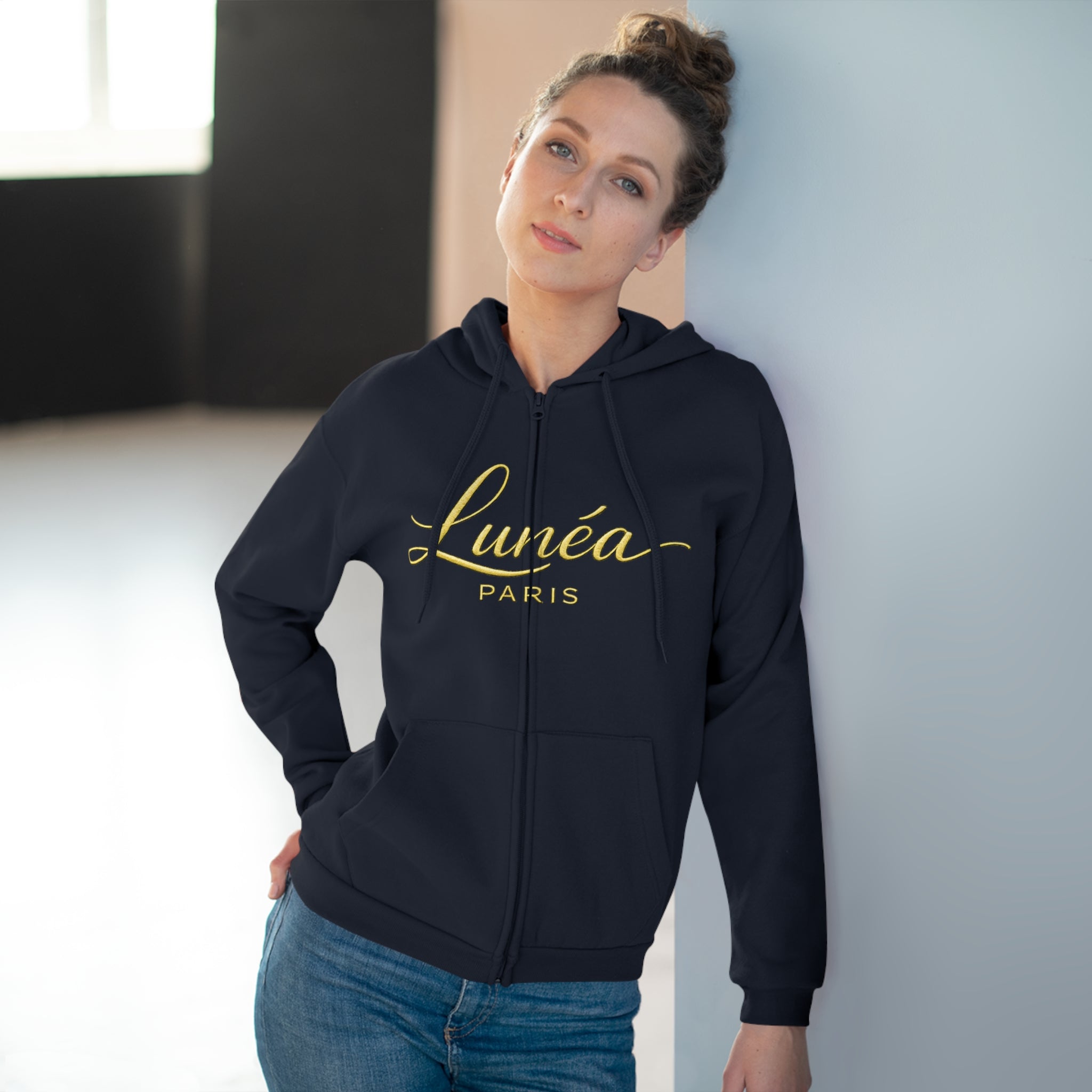 Hoodie Zippé Doré Lunéa